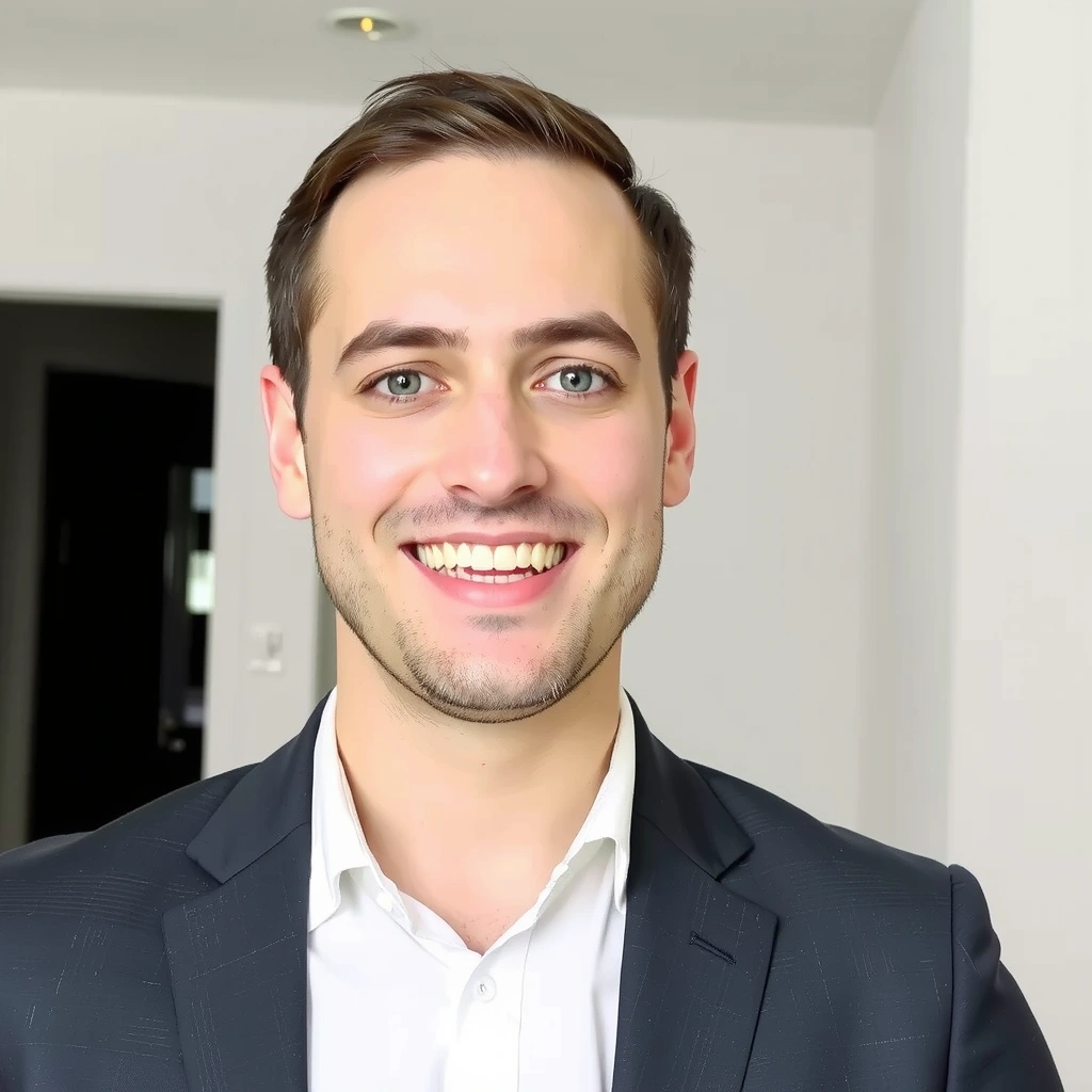 Portretul lui Mihai Popescu, antreprenor, zâmbind și privind încrezător.