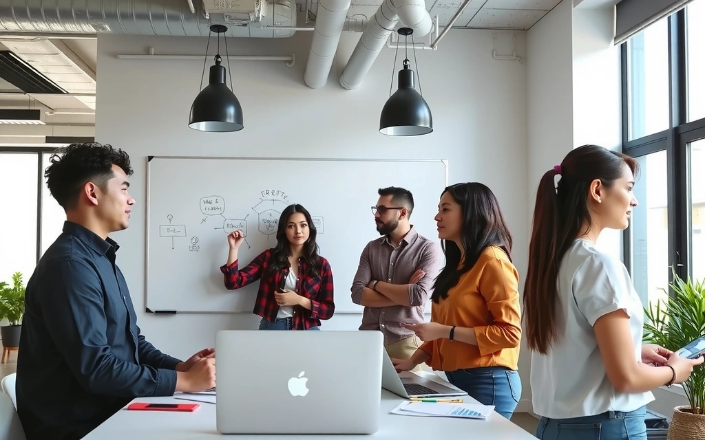 Echipa promopeak discutând strategii de marketing digital