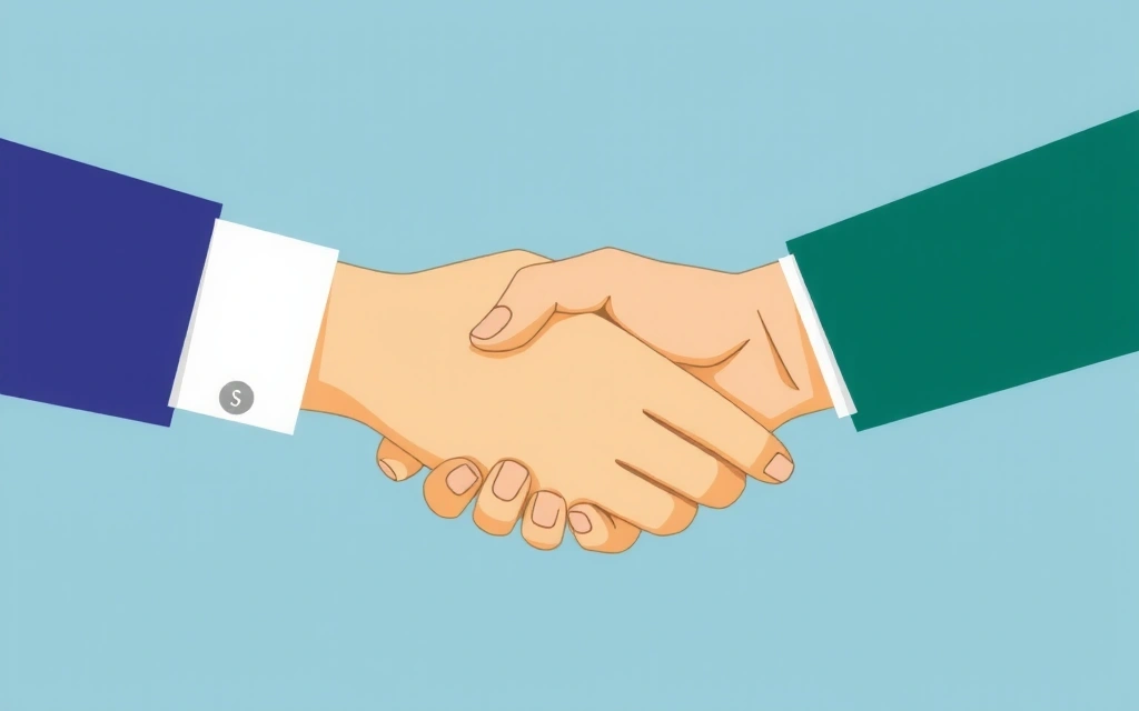 Ilustrație cu mâini care se unesc, simbolizând parteneriate și colaborare sigură