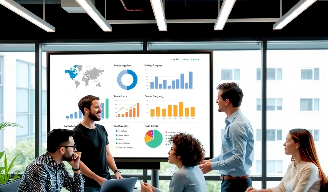 Echipa promopeak discutând strategii de marketing digital