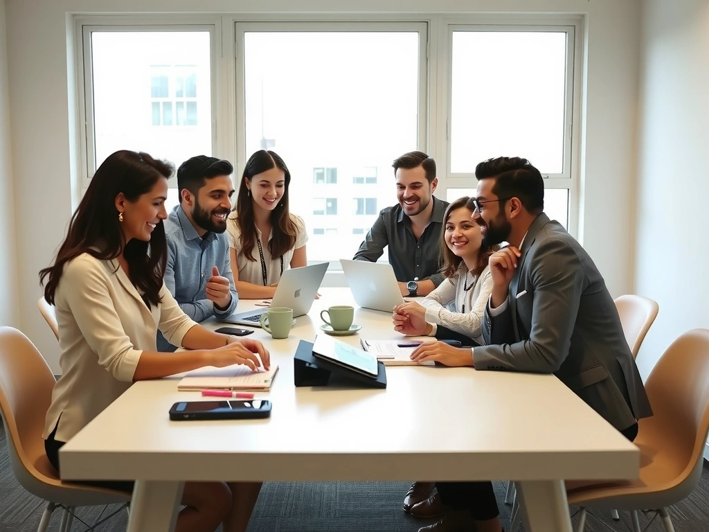 Echipa promopeak discutând strategii de marketing digital